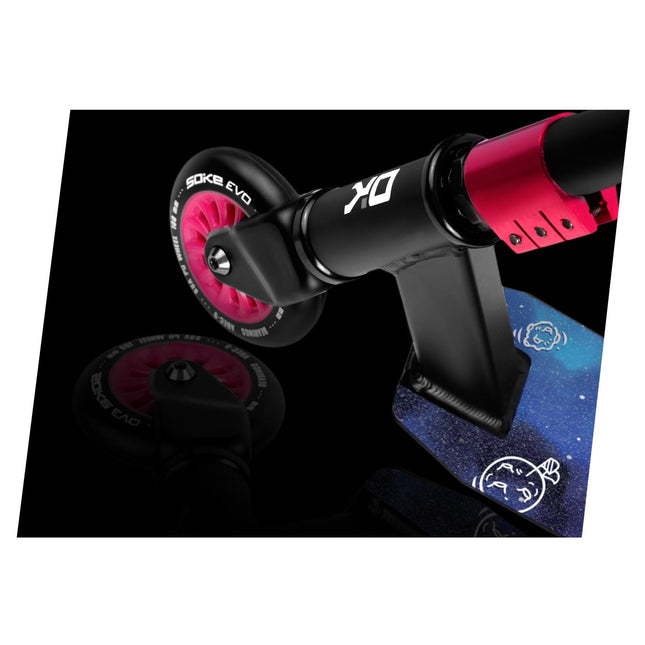 Temppuskootteri SOKE EVO, musta-pinkki-sininen