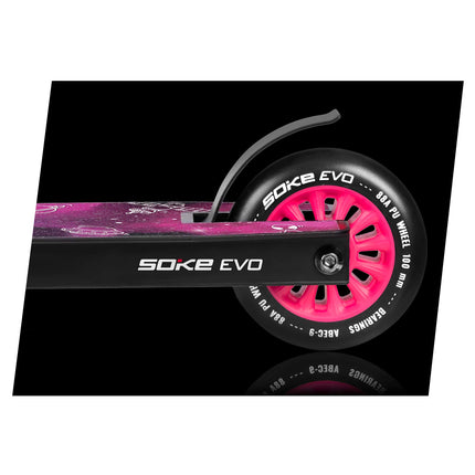 Temppuskootteri SOKE EVO, musta-pinkki-sininen
