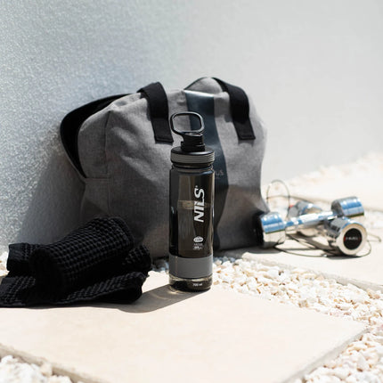 Vesipullo NILS NCD07, 700 ml, musta-harmaa