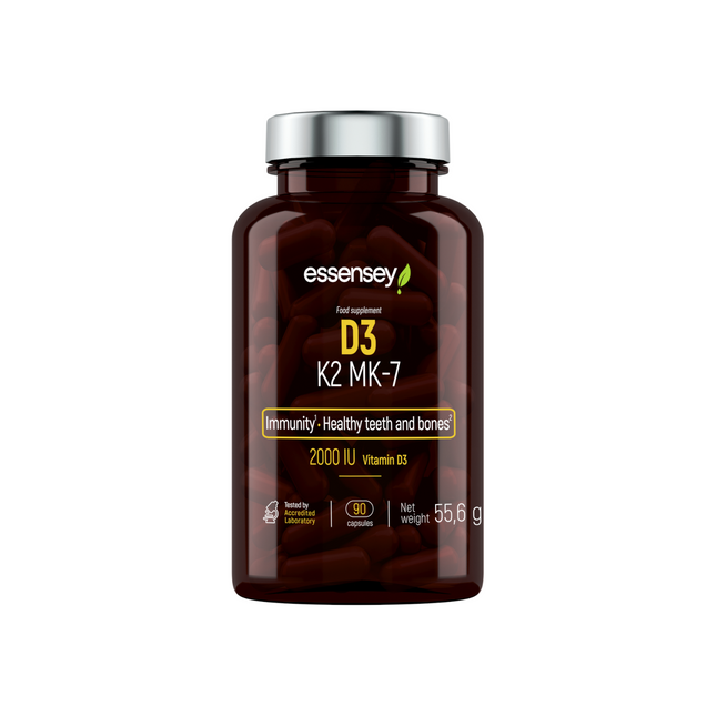 Vitamiinikapselit TREC ESSENSEY Vit. D3 + K2 (MK-7), 90 kapselia