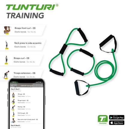 Voimistelusarja TUNTURI Putkisarja kahvalla, medium, vihreä