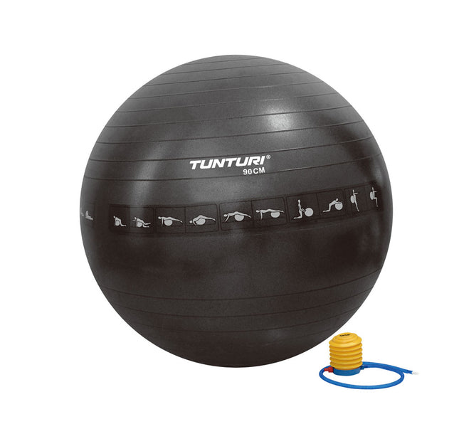 Voimistelupallo TUNTURI Gymball 55cm räjähdyssuojattu, musta
