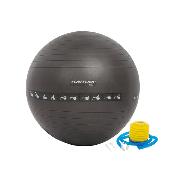 Voimistelupallo TUNTURI Gymball 65cm räjähdyssuojattu, musta