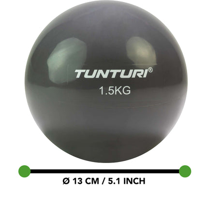 Voimistelupallo TUNTURI Yoga Toningball 1,5kg, antrasiitti