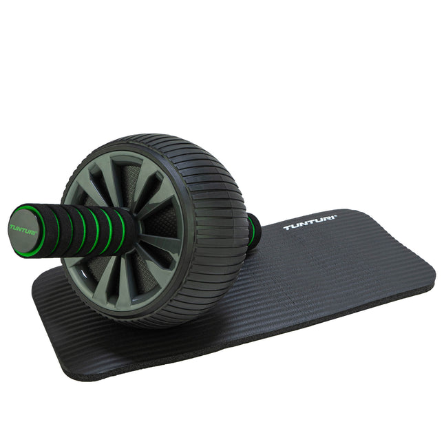 Vatsan harjoituspyörä TUNTURI Pro Exercise Wheel Deluxe, polvimatolla
