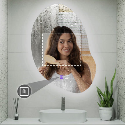 LED SEINÄPEILI 80x60cm CLOUD C – Musta