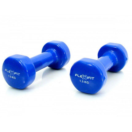 Vinyylikäsipainot 2 x 1,5 kg sininen Flexifit – Sininen