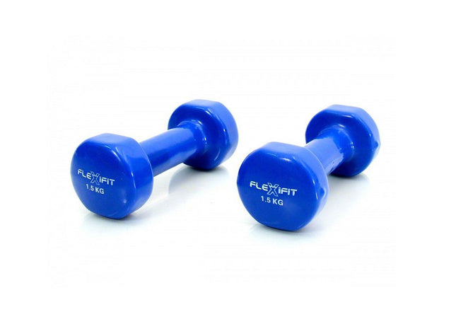 Vinyylikäsipainot 2 x 1,5 kg sininen Flexifit – Sininen