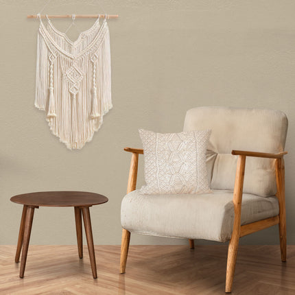 BOHO MACRAME SEINÄKORISTE SISUSTUSSETTI + ECRU TYYNY