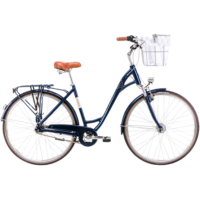 ROMET Art Deco Lux -polkupyörä, etukori, tummansininen (L)