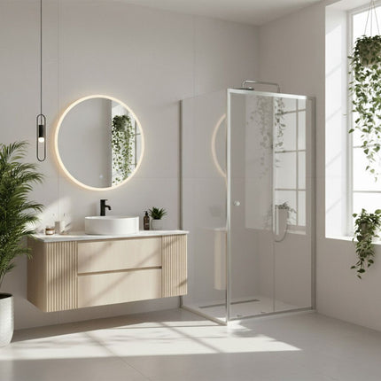 Rea suihkukaappi Rea Primo Slide 100x90 Chrome – Kromi