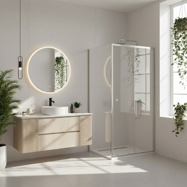 Rea suihkukaappi Rea Primo Slide 100x90 Chrome – Kromi