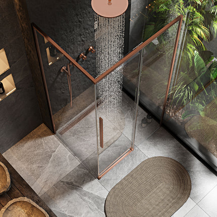 SOLAR Copper Brush suihkukaappi 100x80 – kupari