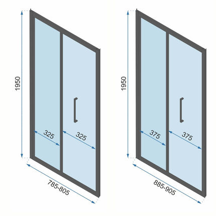 Rapid Fold Black seinään kiinnitettävä suihkukaappi