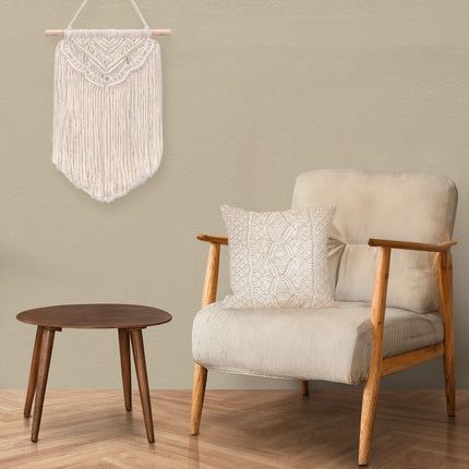BOHO MACRAME SEINÄKORISTE SISUSTUSSETTI + ECRU TYYNY