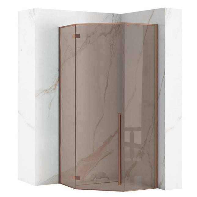 Rea suihkukaappi DIAMOND 90x90 COPPER BRUSH – Kupari