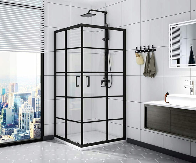 Calani BLACK suihkukaappi 90x90 LIUKKUVA DELTA – Musta