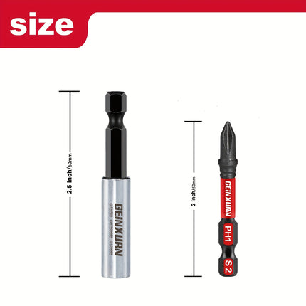 Magneettinen bittisarja 5/10/22 kpl – 2,5"–60 mm
