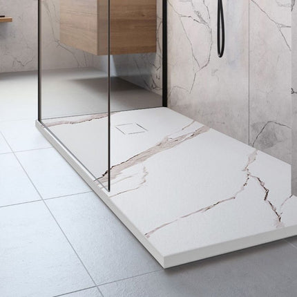 Basaltti CARRARA WHITE suihkuallas 90x120 – Valkoinen
