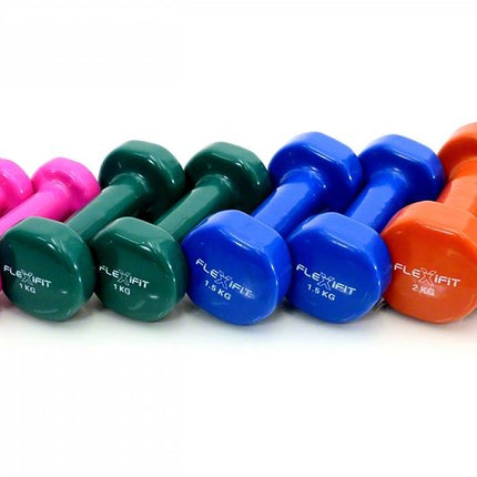 Vinyylikäsipainot 2 x 1,5 kg sininen Flexifit – Sininen