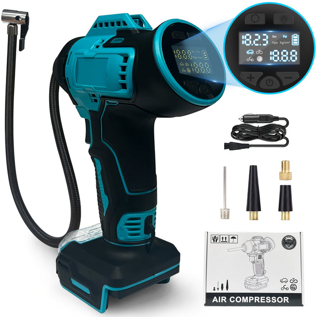 160 PSI kannettava rengaspumppu – digitaalinen näyttö, Makita 18V yhteensopiva
