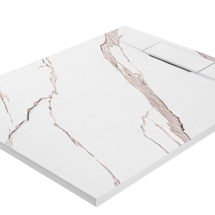 Basaltti CARRARA WHITE suihkuallas 90x120 – Valkoinen