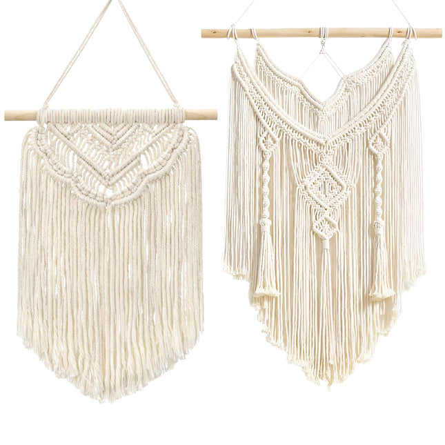 BOHO MACRAME SEINÄKORISTE SISUSTUSSETTI + ECRU MACRAME