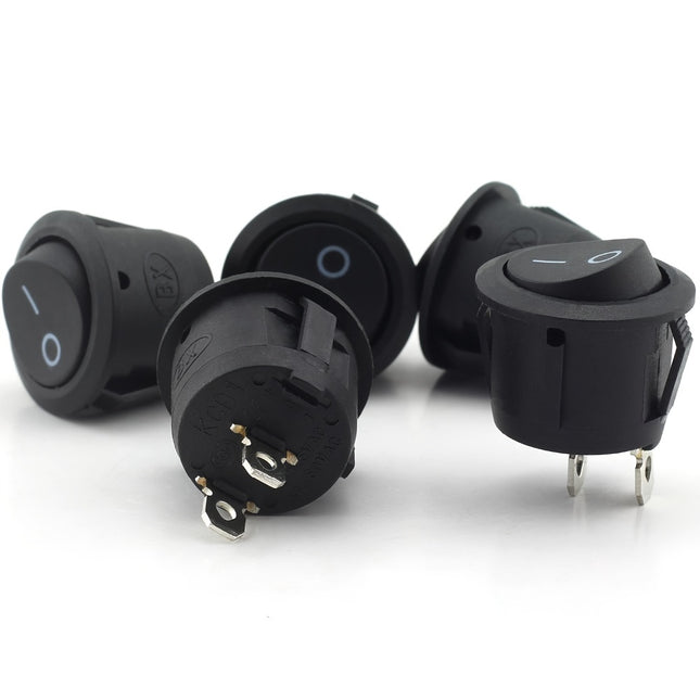 10 kpl pyöreä LED-keinukytkin – 2-napainen ON/OFF, 3A/250V