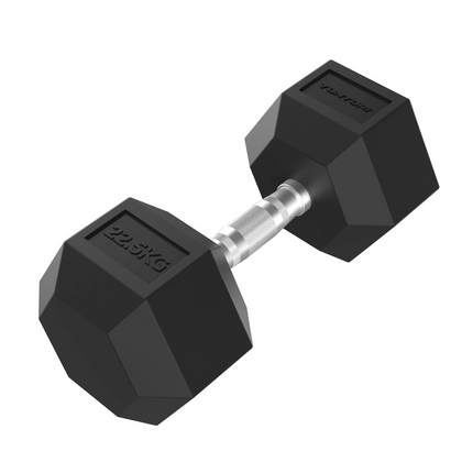 Hantel TUNTURI Platinum Hex Rubber Dumbbell, 22,5kg