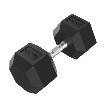 Hantel TUNTURI Platinum Hex Rubber Dumbbell, 32,5kg