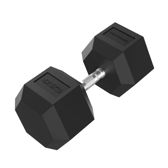 Hantel TUNTURI Platinum Hex Rubber Dumbbell, 47,5kg