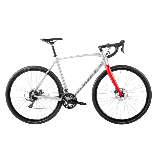 Gravel-pyörä ROMET Aspre 1, hopeanpunainen (S)