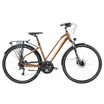 Naisten polkupyörä ROMET Gazela 6, ruskeanmusta (M)