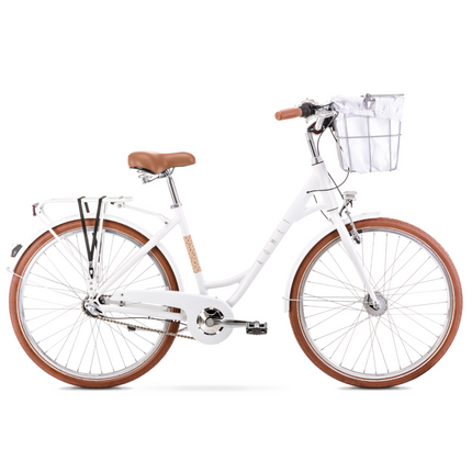 ROMET Pop Art Classic -polkupyörä, etukori, valkoinen (M)