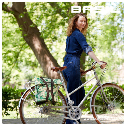 BASIL Ever-Green, trendikäs laukku, joka voidaan kiinnittää tavaratelineeseen