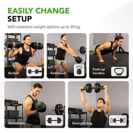 Voimaharjoittelusetti TUNTURI Barbell & Dumbbell Set 20 kg