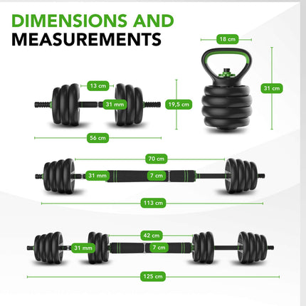 Voimaharjoittelusetti TUNTURI Barbell & Dumbbell Set 28 kg