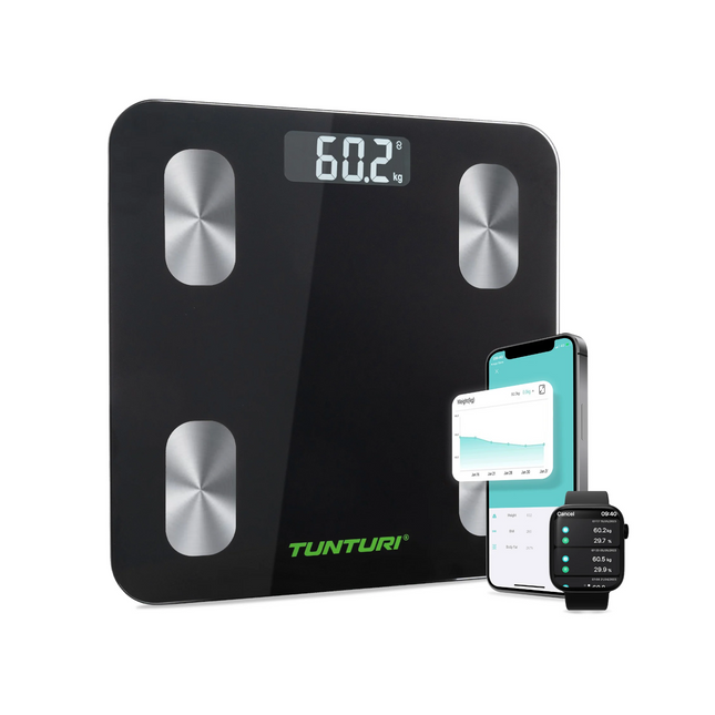 Vaaka TUNTURI SC30 Smart Scale sovelluksella, musta