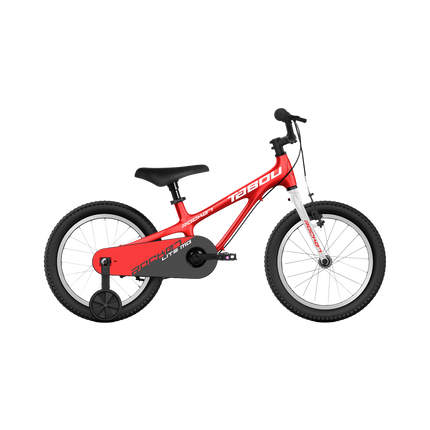 Ultrakevyt lasten polkupyörä TABOU Rocket Lite MG, 16" punavalkoinen