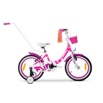 Lasten polkupyörä TABOU Mini Alu, 18" pinkki-valkoinen