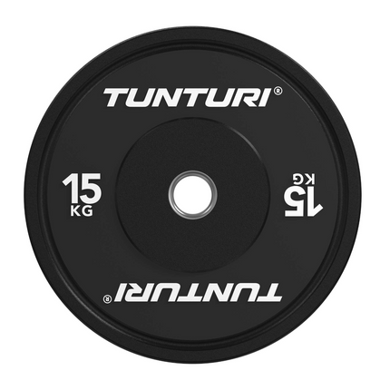 TUNTURI Platinum -puskurilevypaino, musta, 50 mm, 15 kg