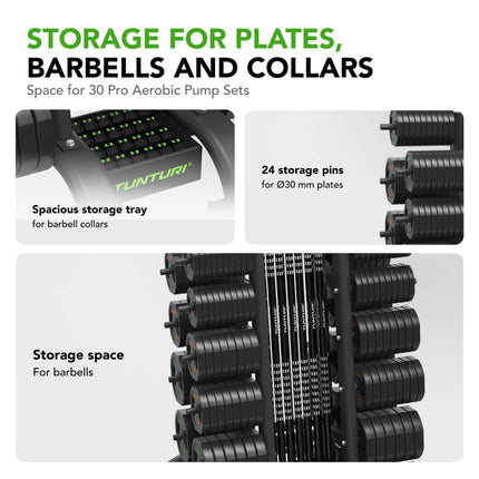 TUNTURI PRO Aerobic Pump Set Rack (30 settiä)