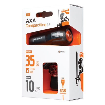Polkupyörän valosarja AXA Compact Line Battery 35 Set